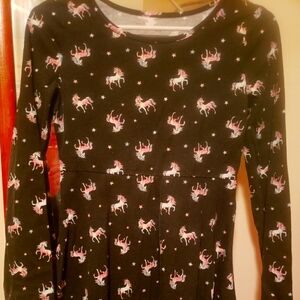 SO Black long sleeve Unicorn dress